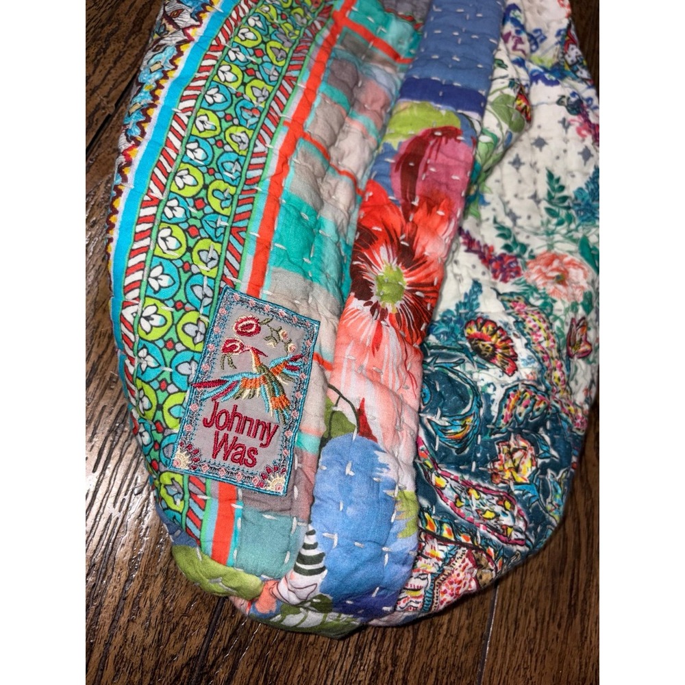 Johnny Was Quilted Patchwork Drawstring Bag - Picture 2 of 5